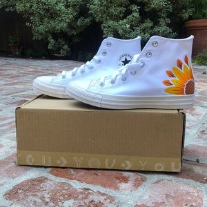 NWT Custom embroidered Converse high tops